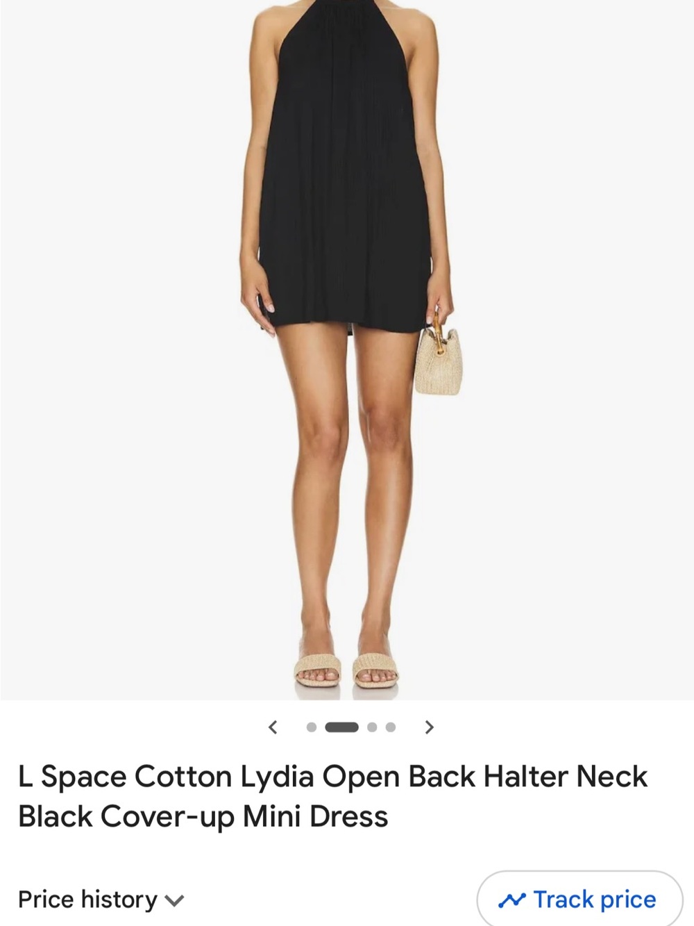 l*space Black Halter Open-Back Cover-Up Mini Dress